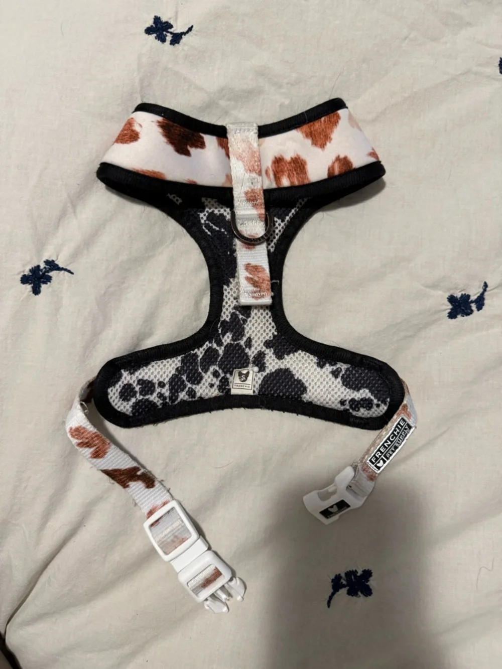 Frenchie Harness cow print